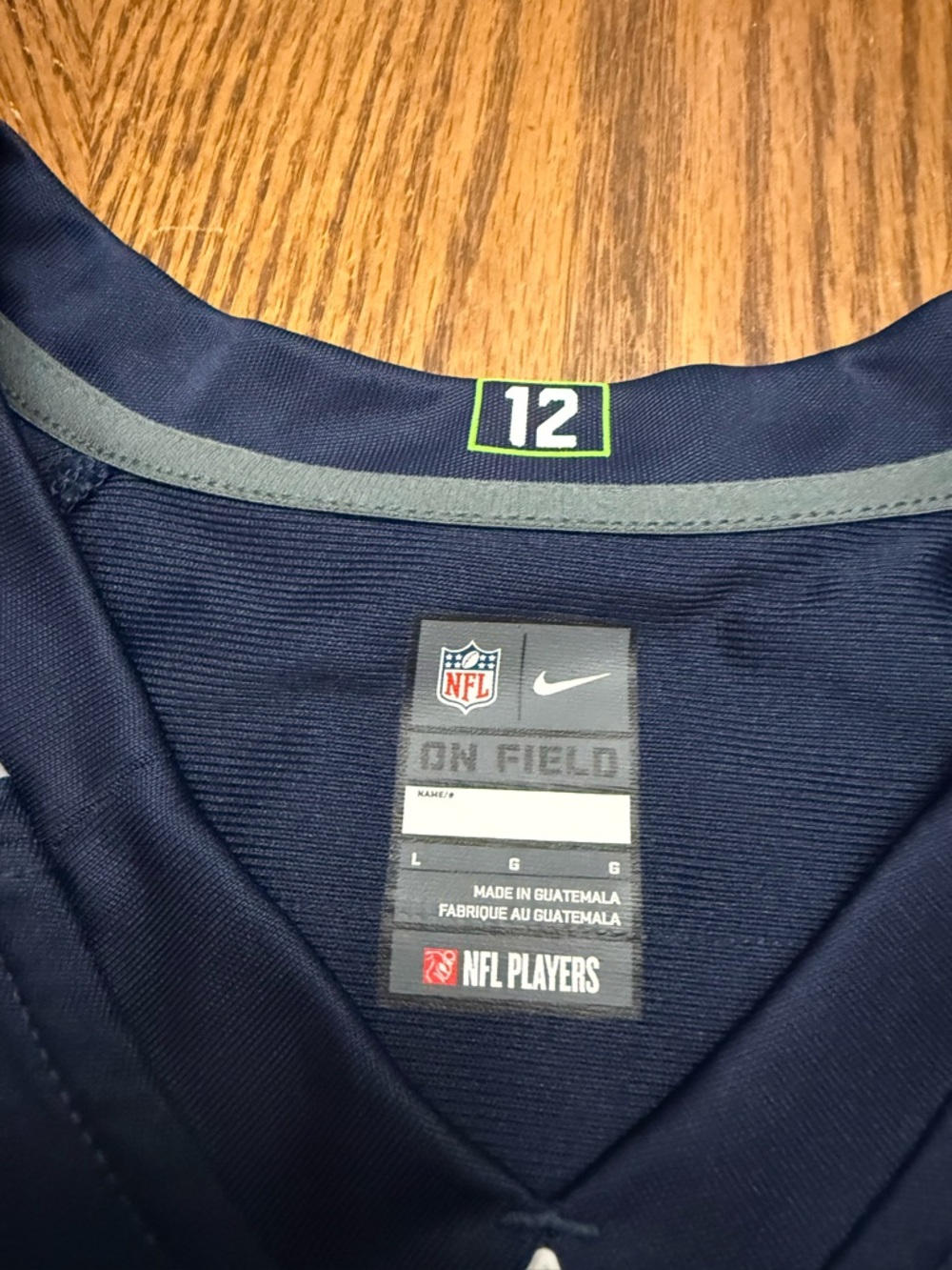 Nike Navy and Neon Green Seahawks #12 FAN Jersey - Picture 2 of 9